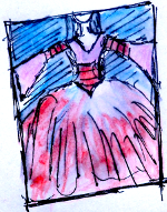 Prinzessinnenkleid, Grafik: K. Pollner